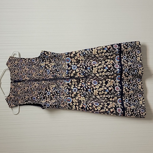 Maeve Brown and Blue Floral Sheath Midi Dress Womens Sz 8 - Picture 5 of 9